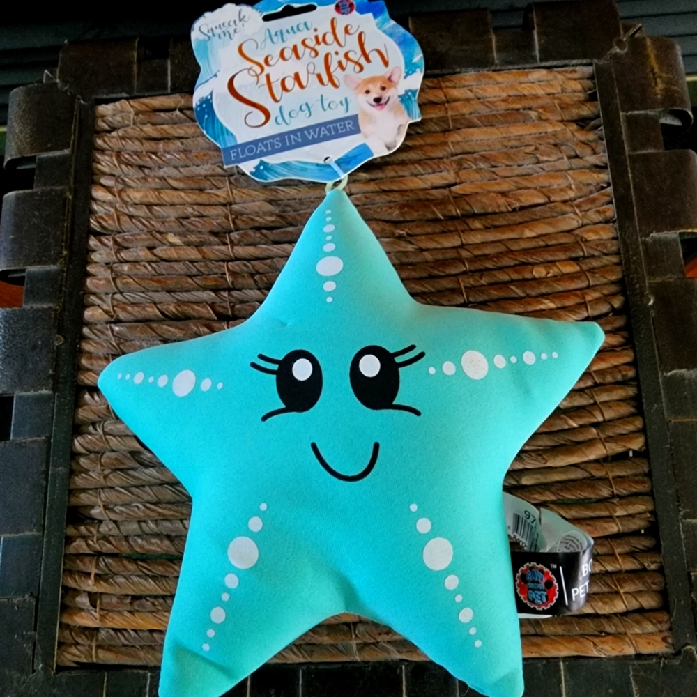 ❌❌SOLD❌❌ NEW Teal Squeaky Starfish Aqua DOG TOY Floats Water